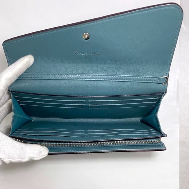 Christian Dior Foldable Long Wallet Light Blue — view 8