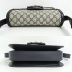 Gucci Horsebit 1955 Medium Shoulder Bag Navy GG Supreme — view 4