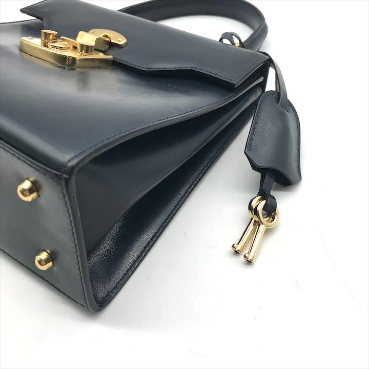 Gucci Ladylock Leather 2-Way Bag Navy Gphardware Bag — view 6