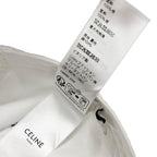 Celine Cap Hat Cotton White Navy Logo Triomphe Baseball — view 7