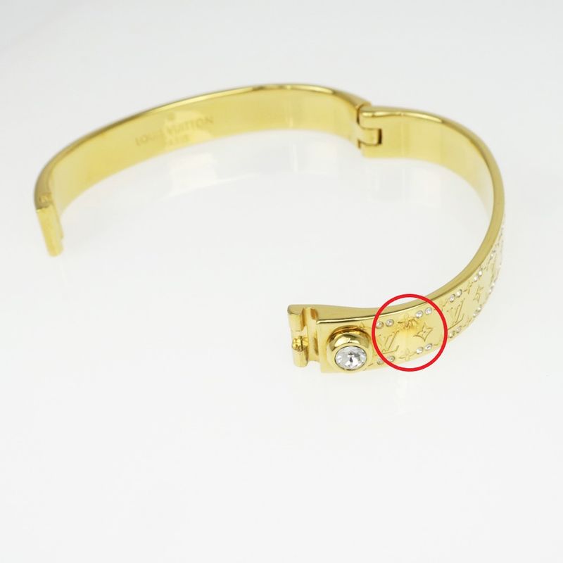 Louis Vuitton Rigid Bracelet Nanogram Strass Gold S Bangle — view 6