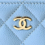 Chanel Coin Case Classic Zip Purse Light Blue — view 6