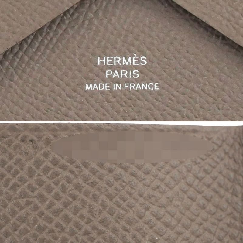 Hermes Calvi Duo Etoupe Coin Case With Epson Leather — view 9