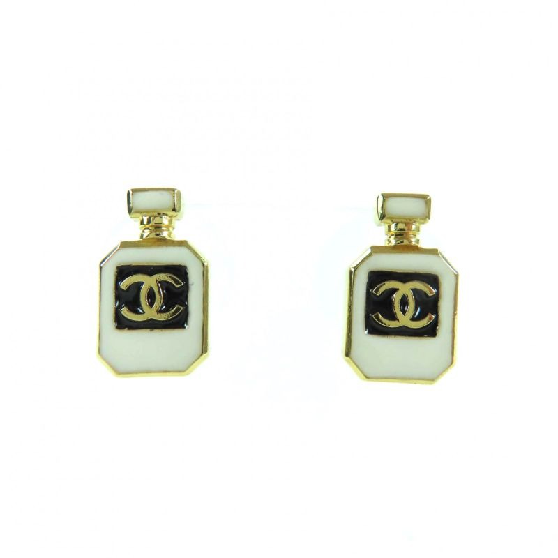 Chanel C25 C Coco Mark Perfume Bottle Earrings Accessories Gold Box-storage Bag — view 2