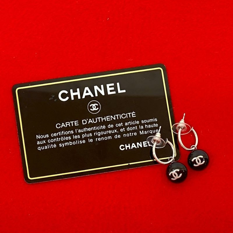 Chanel Coco Mark Motif Plastic Plated Earrings Accessories Small 99P — view 2