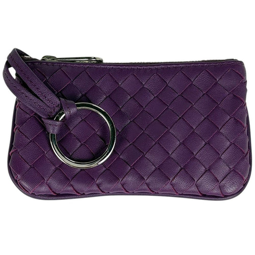 Bottega Veneta Intrecciato Coin Case Leather Purple