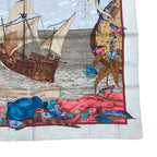 Hermes Scarf Silk Carre 90 Christophe Colomb Decouvre L'amerique 12 Octobre — view 5