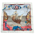 Hermes Scarf Silk Carre 90 Christophe Colomb Decouvre L'amerique 12 Octobre