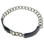 Hermes Box Palladium Double Chain Choker Silver Necklace