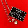 Chanel Coco Mark GP Faux Pearl Necklace Choker Pendant Accessory Gold 87989 06P