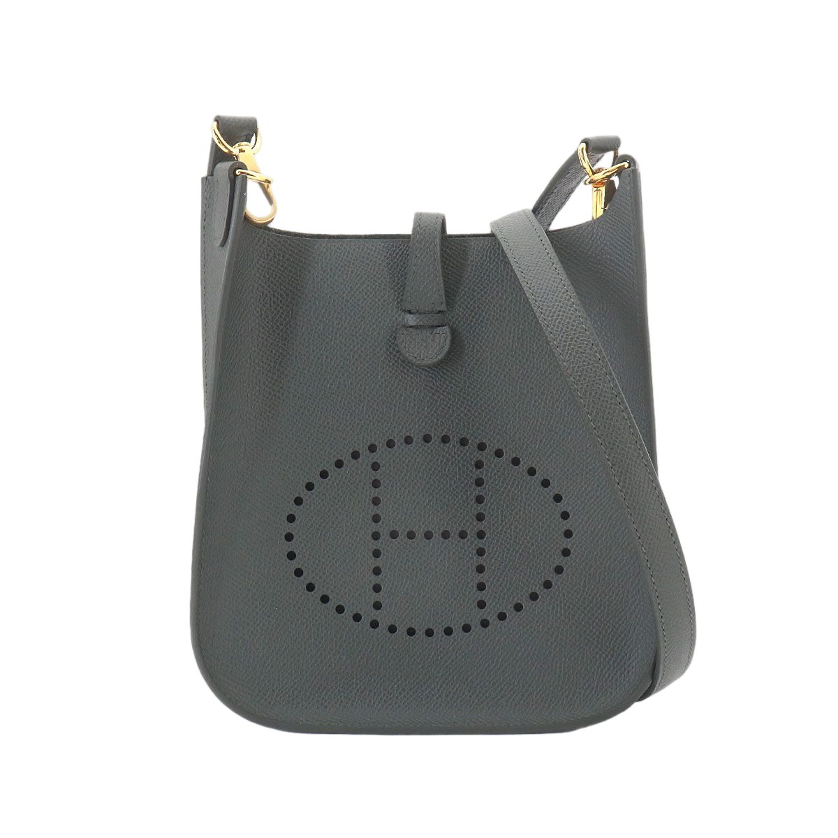 Hermes Evelyne Series 16 TPM Epsom Vert Mangrove Shoulder Bag Gold