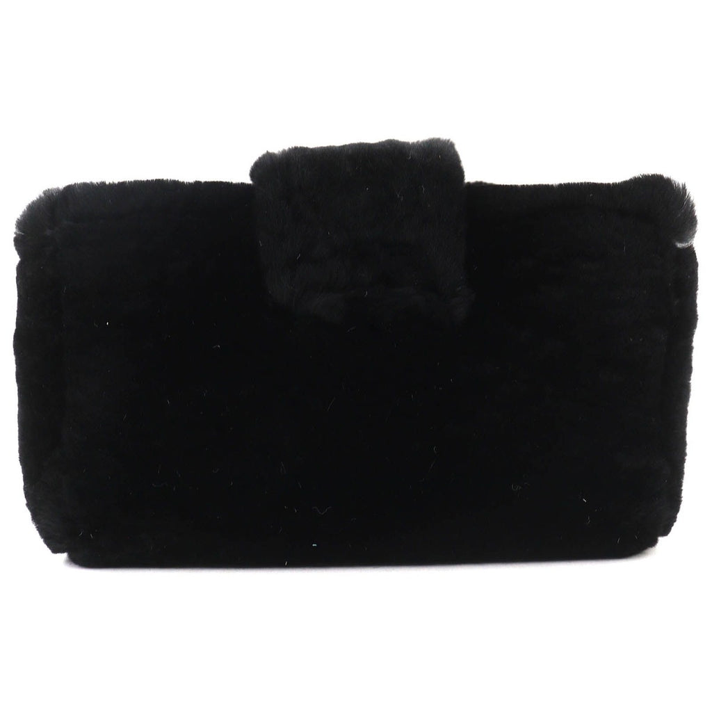 Chanel Vintage CC Logo Leather Oriragfa Pouch Case Black Silver Har — view 3