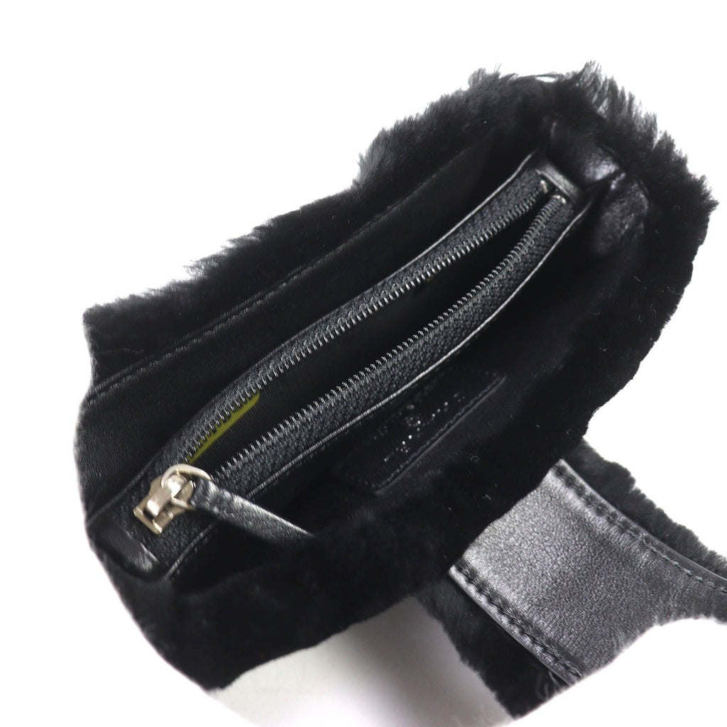 Chanel Vintage CC Logo Leather Oriragfa Pouch Case Black Silver Har — view 6