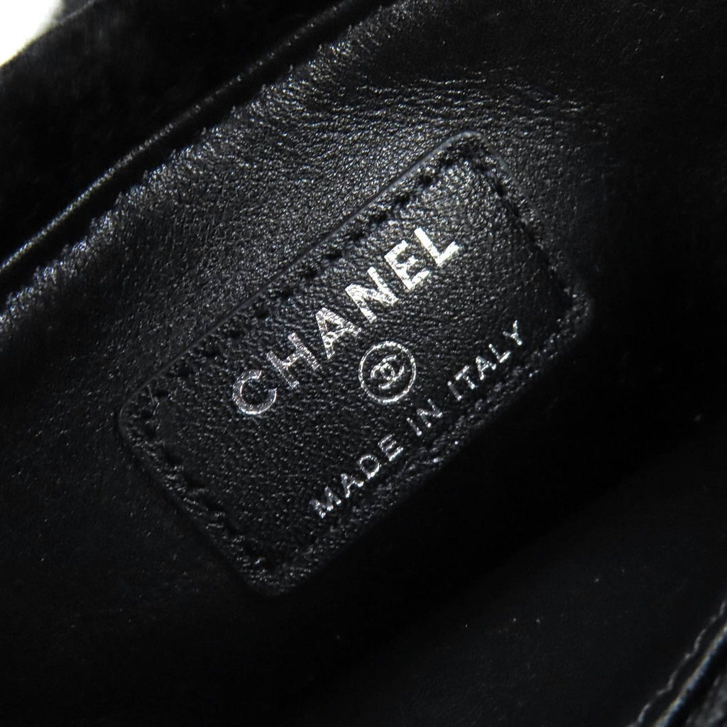 Chanel Vintage CC Logo Leather Oriragfa Pouch Case Black Silver Har — view 9