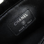 Chanel Vintage CC Logo Leather Oriragfa Pouch Case Black Silver Har — view 9