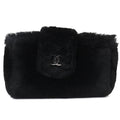 Chanel Vintage CC Logo Leather Oriragfa Pouch Case Black Silver Har