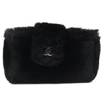 Chanel Vintage CC Logo Leather Oriragfa Pouch Case Black Silver Har