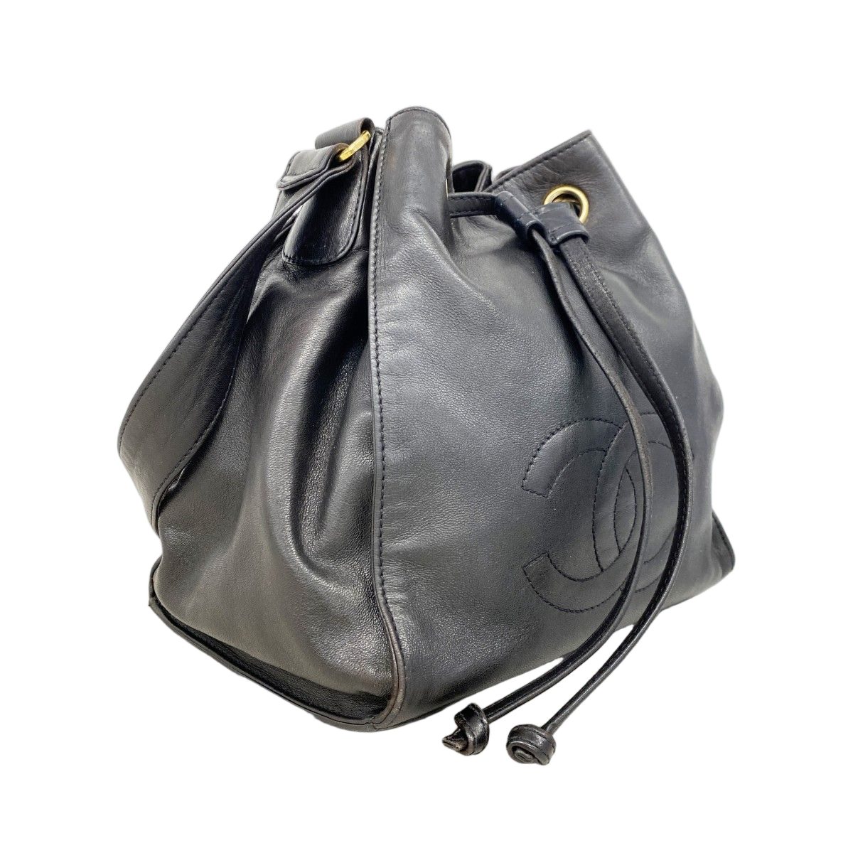 Chanel Shoulder Bag Lambskin Black Gold — view 2