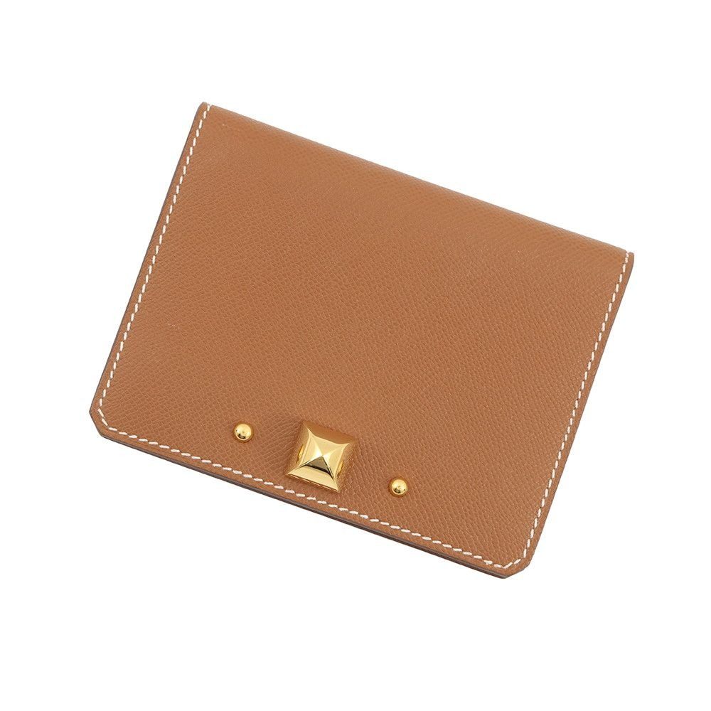 Hermes Card Case Medallion Gold Vo Madame