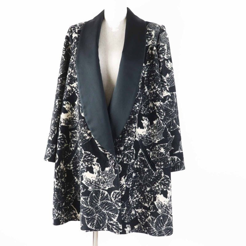 Chanel Cotton Partially Lined Silk Coco Mark Buttons Total Pattern Shawl
