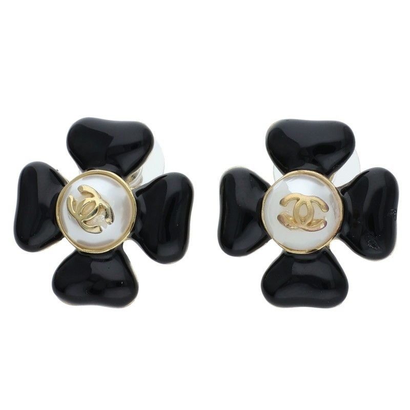 Chanel Flower Motif CC Logo Earrings