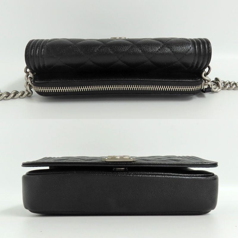 Chanel Boy Phone Case Ap3013 Shoulder Bag Black Caviar Leather — view 4