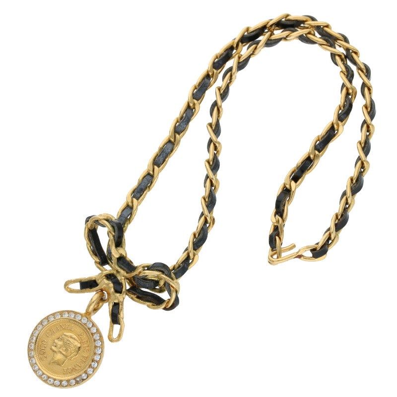 Chanel 96 P Vintage Coin Ribbon Choker Necklace — view 3