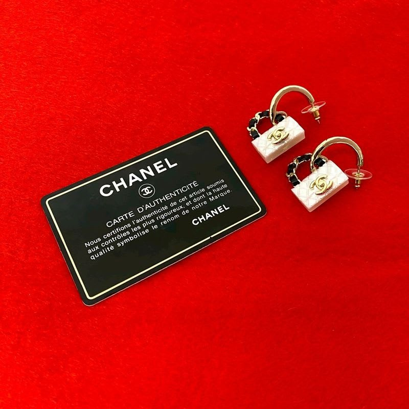 Chanel Quilted Bag Motif Plastic Earrings Accessories 23BC — view 2