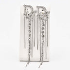 Christian Dior Earrings Logo Rhinestone Accessories With Bag H6928
