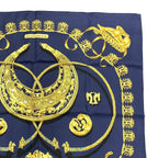 Hermes Carre 90 les Cavaliers D'Or Golden Knight Scarf Silk Navy — view 3