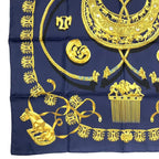 Hermes Carre 90 les Cavaliers D'Or Golden Knight Scarf Silk Navy — view 5