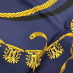 Hermes Carre 90 les Cavaliers D'Or Golden Knight Scarf Silk Navy — view 6