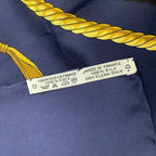 Hermes Carre 90 les Cavaliers D'Or Golden Knight Scarf Silk Navy — view 8