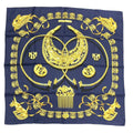 Hermes Carre 90 les Cavaliers D'Or Golden Knight Scarf Silk Navy
