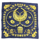 Hermes Carre 90 les Cavaliers D'Or Golden Knight Scarf Silk Navy