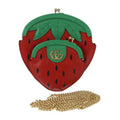 Gucci Strawberry Shape Pochette Shoulder Bag Leather Red Green