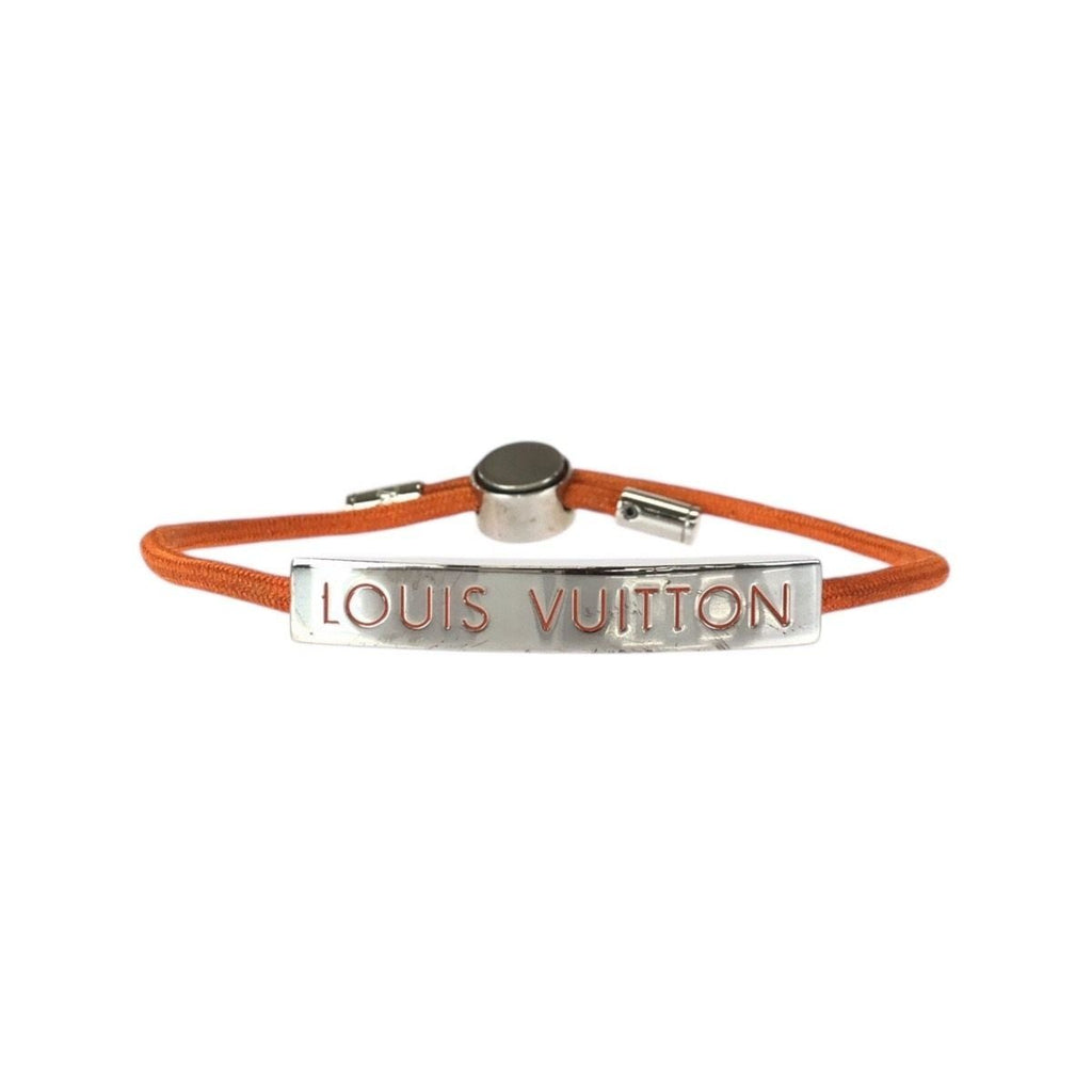 Louis Vuitton Bracelet LV Space Orange Silver Metal Bangle