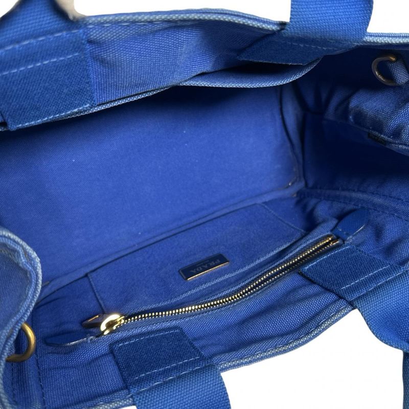Prada B2439 g Shoulder Bag Canapa Tote Mini Blue — view 9