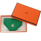 Hermes le Van Cattle Chevre Mint Stamped Z 1921 Green Coin Case — view 3