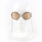 Chanel CC Logo Round Sunglasses with Chain Silver Clear Brown Case Necklace — view 3