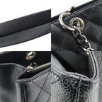 Chanel Tote Bag Grand Shopping GST Quilted Caviar Leather Black Silver Hardware Chain 14 Coco — view 4