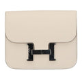 Hermes Constance Slim Bifold Leather Wallet Off-white X