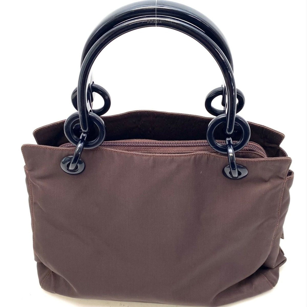 Prada Tessuto Nylon Hand Tote Brown — view 2