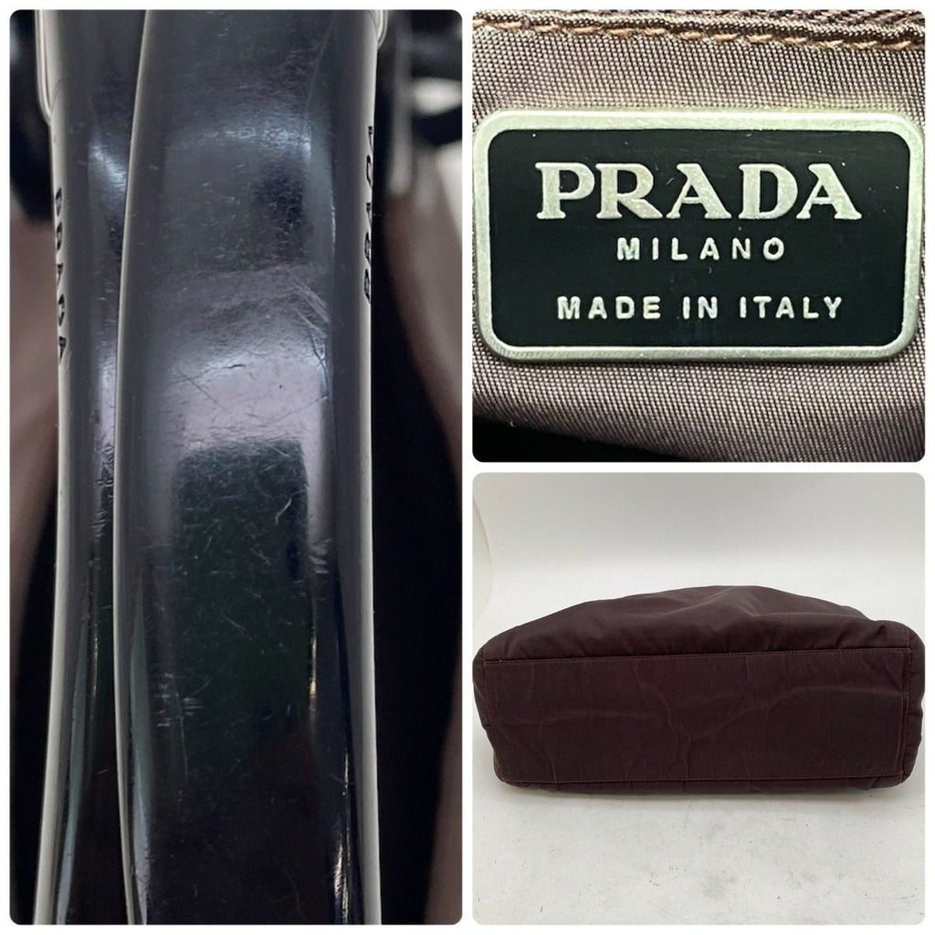 Prada Tessuto Nylon Hand Tote Brown — view 4