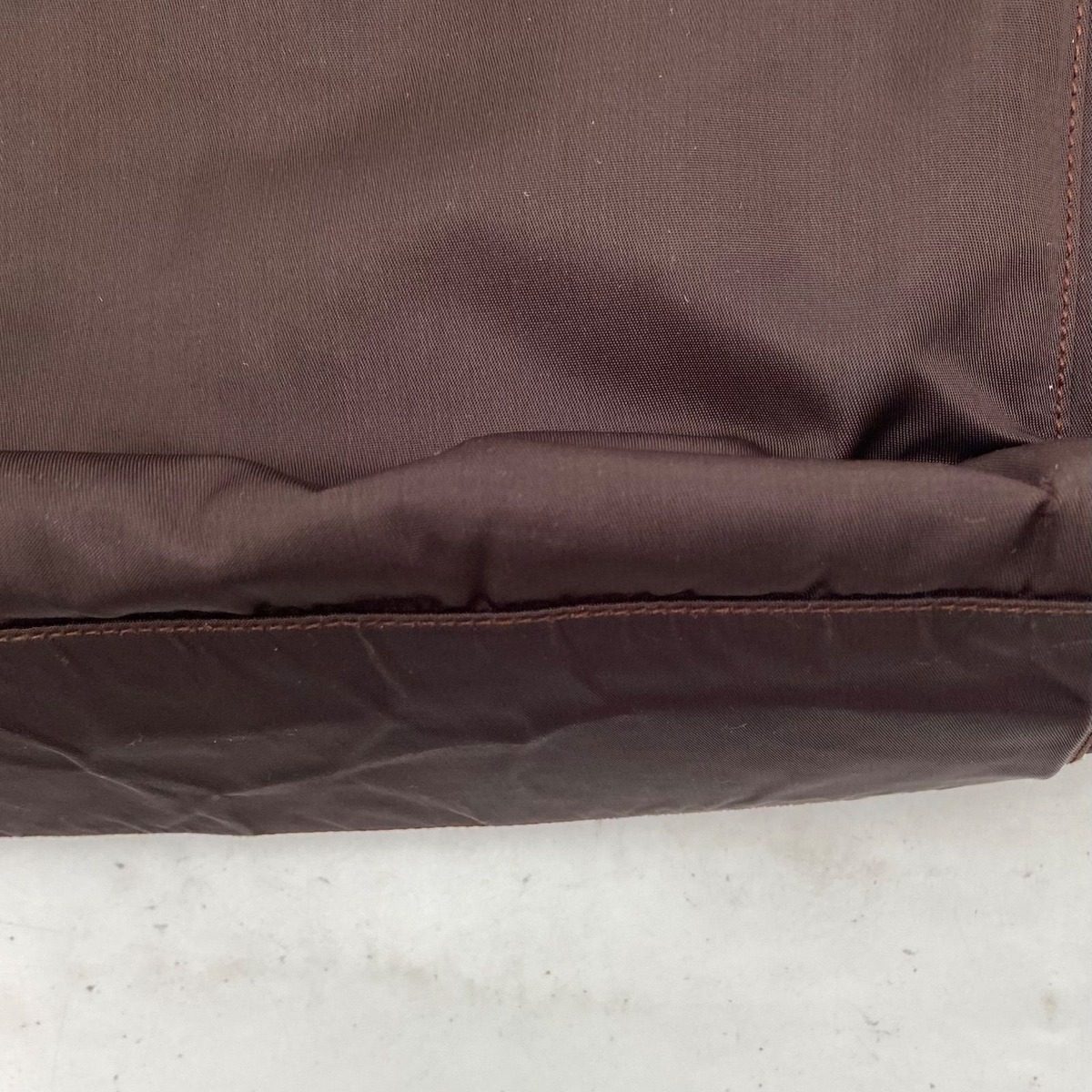 Prada Tessuto Nylon Hand Tote Brown — view 9