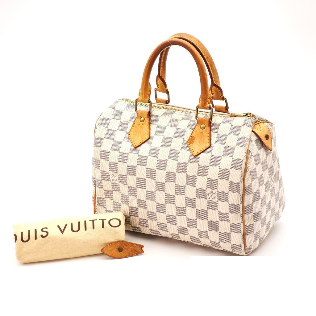 Louis Vuitton Azur Speedy 25 Mini Boston Bag Wide White