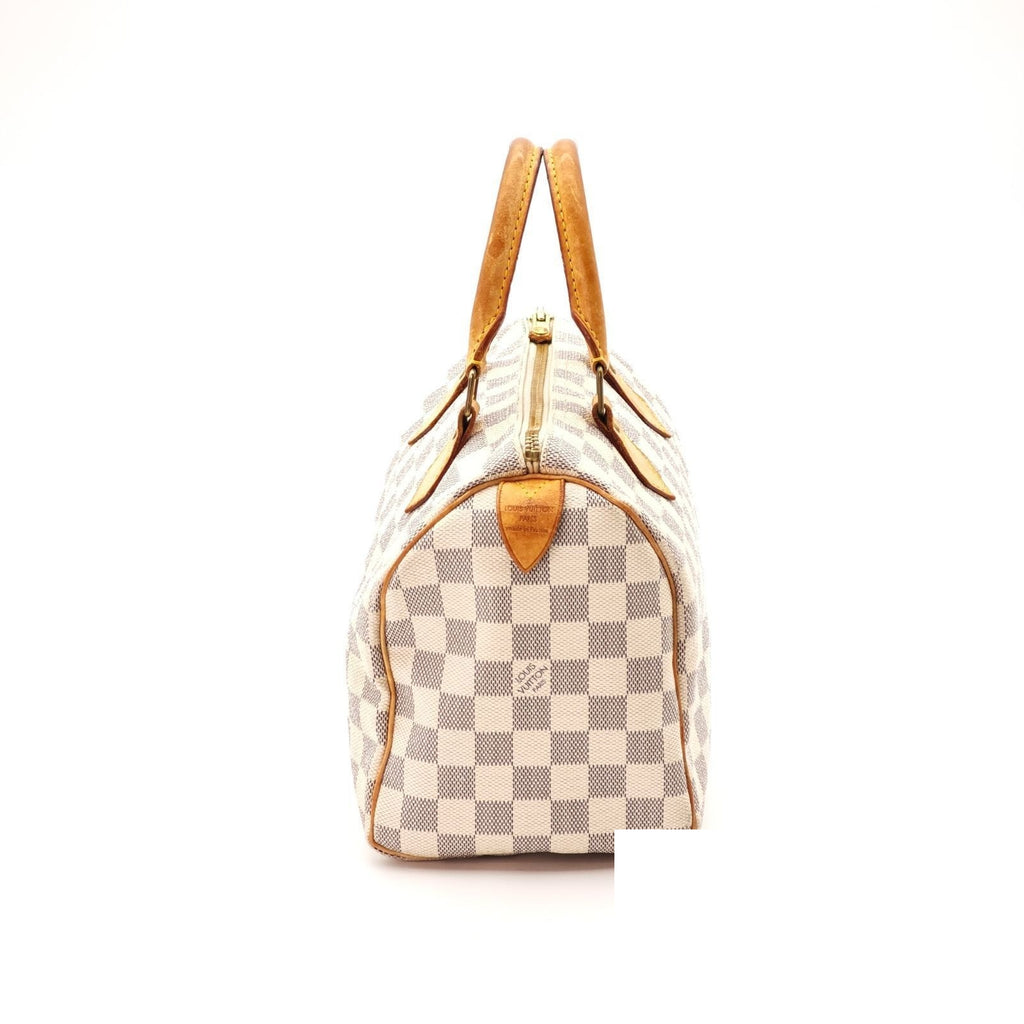 Louis Vuitton Azur Speedy 25 Mini Boston Bag Wide White