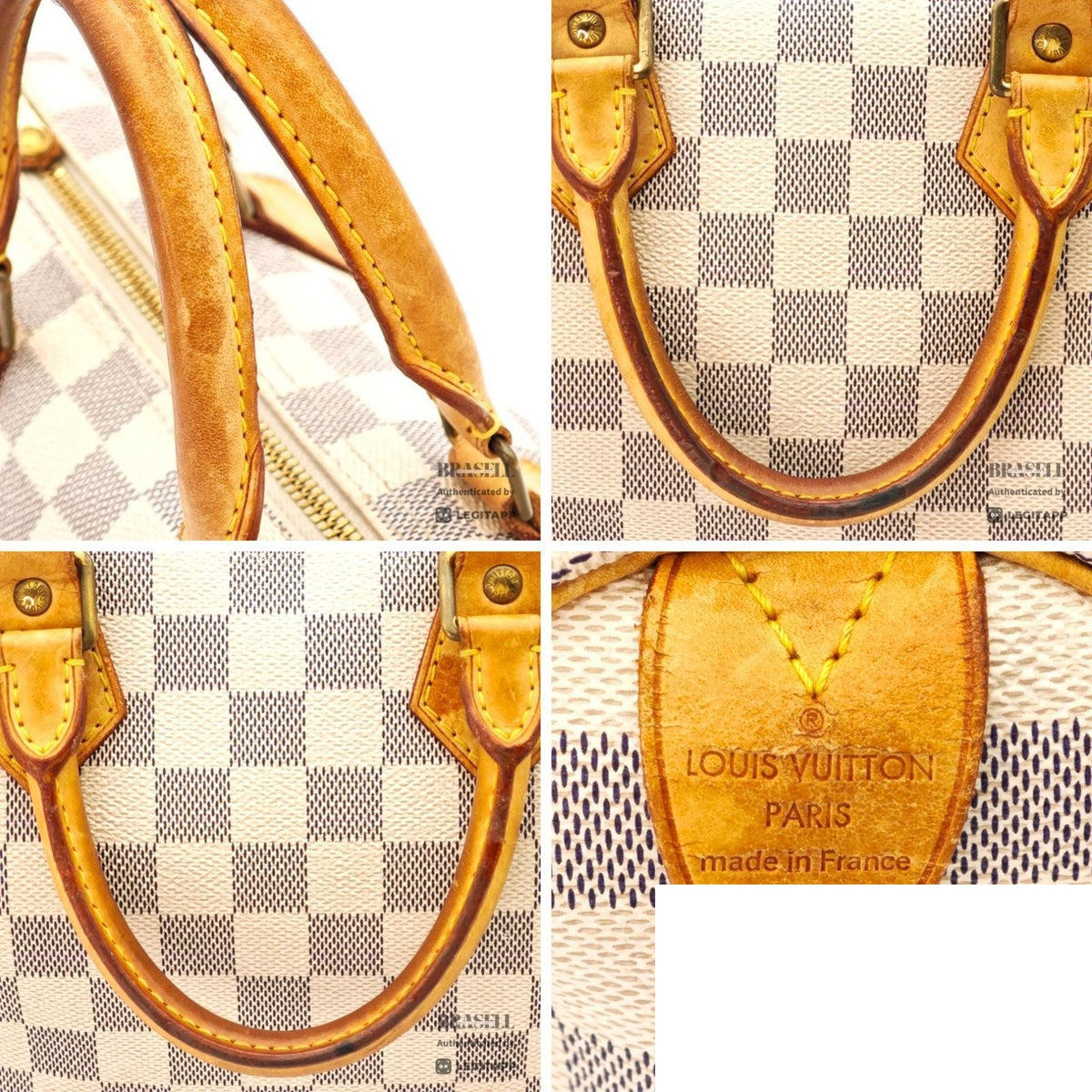 Louis Vuitton Azur Speedy 25 Mini Boston Bag Wide White