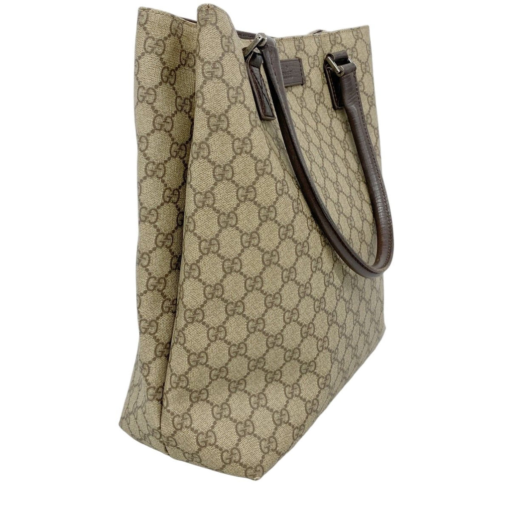 Gucci Tote GG Supreme Brown Silver — view 2