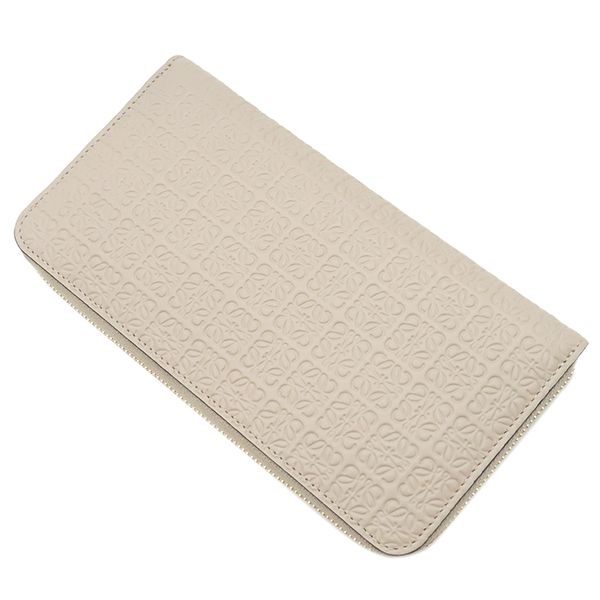 Loewe Long Wallet Repeat Zip Around Calfleather Light Oats Gold Hardware — view 2